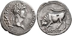 Civil War 68-69 AD Forces of Galba in Spain. In the name of Augustus, 27 BC-AD 14. Denarius (Silver, 17 mm, 3.15 g, 6 h), uncertain mint in Spain. Group A.III, 3 April-2nd half of June 68. AVGVSTVS DI