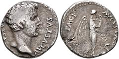 Civil War 68-69 AD Forces of Galba in Spain. In the name of Augustus, 27 BC-AD 14. Denarius (Silver, 17 mm, 3.21 g, 6 h), uncertain mint in Spain. Group A.V, 3 April-2nd half of June 68. CAESAR AVGVST