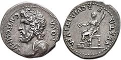 Civil War 68-69 AD Forces of Vitellius in Gaul and in the Rhine Valley. Anonymous, 2 January-19 April 69. Denarius (Silver, 20 mm, 3.76 g, 7 h), Lugdunum. 'Jupiter-Vesta Group'. I•O•M CAPITOLINVS Diad