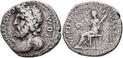 Civil War 68-69 AD Forces of Vitellius in Gaul and in the Rhine Valley. Anonymous, 2 January-19 April 69. Denarius (Silver, 18 mm, 3.35 g, 7 h), Lugdunum. 'Jupiter-Vesta Group'. I•O•M CAPITOLINVS Diad