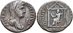 Civil War 68-69 AD Forces of Vitellius in Gaul and in the Rhine Valley. Anonymous, 2 January-19 April 69. Denarius (Silver, 18 mm, 3.11 g, 7 h), Lugdunum. 'Jupiter-Vesta Group'. VESTA P R QVIRITIVM Ve