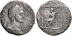 Civil War 68-69 AD Forces of Vitellius in Gaul and in the Rhine Valley. Anonymous, 2 January-19 April 69. Denarius (Silver, 16 mm, 2.90 g, 7 h), Lugdunum. 'Jupiter-Vesta Group'. [VE]STA P R QVIRITIVM 