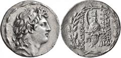 Greek SELEUKID KINGS OF SYRIA. Tryphon, circa 142-138 BC. Tetradrachm (Silver, 31 mm, 16.23 g, 1 h), Antiochia on the Orontes. Diademed head of Tryphon to right. Rev. BAΣIΛEΩΣ / TPYΦΩNOΣ - AYTOKPATOPO