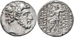 Greek SELEUKID KINGS OF SYRIA. Demetrios III Eukairos, 97/6-88/7 BC. Tetradrachm (Silver, 26 mm, 15.94 g, 12 h), Antiochia on the Orontes, perhaps 88/7. Diademed head of Demetrios III to right. Rev. [