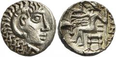The Martin Huth Collection ARABIA, Eastern. Oman Peninsula. Mleiha or ad-Dur (?). Later coinage in the name of Abi'el, 1st century BCE to 1st century CE. Drachm (Billon, 16 mm, 3.56 g, 5 h), imitating