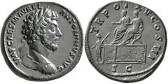 Roman Imperial Marcus Aurelius, 161-180. Sestertius (Orichalcum, 33 mm, 29.76 g, 12 h), Rome, 161. IMP CAES M AVREL ANTONINVS AVG Laureate and cuirassed bust of Marcus Aurelius to right, seen from beh
