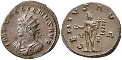 Roman Imperial Gallienus, 253-268. Antoninianus (Billon, 21 mm, 3.58 g, 7 h), Rome, 260-261. IMP GALLIENVS AVG Radiate, draped and cuirassed bust of Gallienus to left. Rev. GENIVS AVG Genius standing 