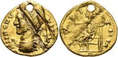 The Aurum Barbarorum Collection III UNCERTAIN GERMANIC TRIBES, Pseudo-Imperial coinage. Late 3rd-early 4th centuries. 'Aureus' (Gold, 20 mm, 5.81 g, 12 h), 'Derived Gordian Group C'. UNJIHCNV VIHVV La