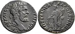 Roman Provincial LYDIA. Gordus-Julia. Septimius Severus, 193-211. Diassarion (Orichalcum, 24 mm, 6.27 g, 12 h), Julios Markos, Archon. ΑΥ ΚAI Λ CЄ CЄOΥΗΡΟC ΠЄΡ Laureate head of Septimius Severus to ri