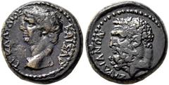 Roman Provincial LYDIA. Sardis. Claudius, 41-54. Hemiassarion (Bronze, 15 mm, 3.61 g, 7 h). TI KΛΑYΔΙΟΣ ΚΑΙΣΑΡ Bare head of Claudius to left. Rev. ΣΑΡΔΙΑΝΩΝ Bearded head of Herakles to left. BMC 114-5