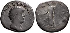 Roman Imperial Otho, 69. Denarius (Silver, 17 mm, 2.81 g, 6 h), a contemporary plated imitation, irregular mint, 15 January-16 April 69. [IMP OTHO] CAESAR AVG [TR P] Bare head of Otho to right. Rev. P
