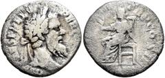 Roman Imperial Pertinax, 193. Denarius (Silver, 17 mm, 2.12 g, 12 h), Rome. IMP CAES P HELV PERTIN AVG Laureate head of Pertinax to right. Rev. [OPI DIVIN] TR P COS II Ops seated left, holding two gra