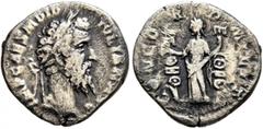 Roman Imperial Didius Julianus, 193. Denarius (Silver, 17 mm, 2.25 g, 12 h), Rome. IMP CAES M DID IVLIAN AVG Laureate head of Didius Julianus to right. Rev. CONCORD MILIT Concordia standing front, hea