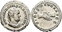 Roman Imperial Balbinus, 238. Antoninianus (Silver, 23 mm, 4.27 g, 6 h), Rome, circa April-June 238. IMP CAES D CAEL BALBINVS AVG Radiate, draped and cuirassed bust of Balbinus to right. Rev. FIDES MV