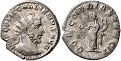 Roman Imperial Gallienus, 253-268. Antoninianus (Silver, 20 mm, 3.95 g, 7 h), Rome, 253-254. IMP C P LIC GALLIENVS AVG Radiate and cuirassed bust of Gallienus to right. Rev. CONCORDIA EXERCIT Concordi
