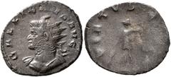 Roman Imperial Gallienus, 253-268. Antoninianus (Billon, 21 mm, 2.46 g, 7 h), Rome, 260-261. GALLIENVS AVG Radiate and cuirassed bust of Gallienus to left. Rev. VIRTVS AVG Virtus standing front, head 