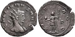 Roman Imperial Gallienus, 253-268. Antoninianus (Billon, 23 mm, 3.42 g, 6 h), Rome, 260-261. GALLIENVS AVG Radiate bust of Gallienus to right, with slight drapery over his left shoulder. Rev. VIRTVS A