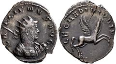 Roman Imperial Gallienus, 253-268. Antoninianus (Billon, 23 mm, 3.12 g, 7 h), Mediolanum, 260-261. GALLIENVS AVG Radiate and cuirassed bust of Gallienus to right, holding spear over his left shoulder.