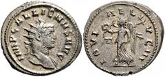 Roman Imperial Gallienus, 253-268. Antoninianus (Billon, 23 mm, 4.13 g, 6 h), Rome, 260-261. IMP GALLIENVS AVG Radiate bust of Gallienus to right, with slight drapery over his shoulders. Rev. IOVI ALL