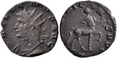 Roman Imperial Gallienus, 253-268. Antoninianus (Bronze, 18 mm, 2.36 g, 1 h), Rome, 267-268. GALLIENVS AVG Radiate and draped bust of Gallienus to left. Rev. [APOLLI]NI CONS AVG / Z Centaur advancing 