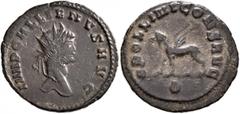 Roman Imperial Gallienus, 253-268. Antoninianus (Bronze, 22 mm, 3.60 g, 11 h), Rome, 267-268. IMP GALLIENVS AVG Radiate head of Gallienus to right. Rev. APOLLINI CONS AVG / Δ Griffin walking left. Coh