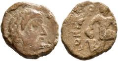 Roman Imperial Valentinian I (?), 364-375. Follis (Lead, 13 mm, 2.00 g, 5 h), imitative or emergency issue. Laureate, draped and cuirassed bust to right. Rev. [G]LORIA RO... Emperor advancing right, d