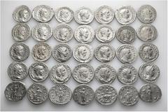 Group Lots A lot containing 35 silver coins. Including: Antoniniani of Gordian III (13), Philip I (7), Otacilia Severa (2), Philip II (2), Trajan Decius (7), Herennia Etruscilla (3) and Trebonianus Ga