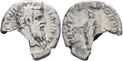 Roman Imperial Pertinax, 193. Denarius (Silver, 18 mm, 1.91 g, 11 h), Rome. [IMP CA]ES P HELV PERTIN AVG Laureate head of Pertinax to right. Rev. LAETITIA TEMPOR CO[S II] Laetitia standing front, head