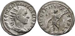 Roman Imperial Herennius Etruscus, 251. Antoninianus (Silver, 21 mm, 3.23 g, 12 h), Rome, June-July 251. IMP C Q HER ETR MES DECIO AVG Radiate, draped and cuirassed bust of Herennius Etruscus to right