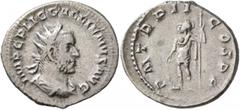 Roman Imperial Gallienus, 253-268. Antoninianus (Silver, 23 mm, 4.18 g, 5 h), Rome, 253. IMP C P LIC GALLIENVS AVG Radiate, draped and cuirassed bust of Gallienus to right, seen from behind. Rev. P M 
