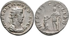 Roman Imperial Gallienus, 253-268. Antoninianus (Silver, 22 mm, 3.73 g, 11 h), Cologne, 257-258. IMP GALLIENVS•P•AVG Radiate and cuirassed bust of Gallienus to right. Rev. RESTIT GALLIAR Gallienus, in