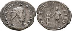 Roman Imperial Gallienus, 253-268. Antoninianus (Silver, 23 mm, 3.22 g, 11 h), Cologne, 257-258. GALLIENVS•P•F•AVG Radiate and cuirassed bust of Gallienus to right. Rev. RESTIT•GALLIAR Gallienus, in m