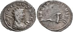 Roman Imperial Gallienus, 253-268. Antoninianus (Billon, 24 mm, 3.25 g, 6 h), Mediolanum, 260-261. GALLIENVS AVG Radiate and cuirassed bust of Gallienus to right, holding spear over left shoulder. Rev