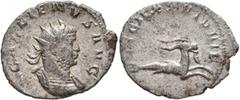 Roman Imperial Gallienus, 253-268. Antoninianus (Billon, 22 mm, 2.65 g, 6 h), Mediolanum, 260-261. GALLIENVS AVG Radiate and cuirassed bust of Gallienus to right. Rev. LEG IIXX VI P VI F Capricorn to 