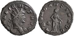 Roman Imperial Gallienus, 253-268. Antoninianus (Bronze, 21 mm, 4.25 g, 7 h), Rome, 264-265. GALLIENVS AVG Radiate bust of Gallienus to right, with slight drapery over his shoulders. Rev. ABVNDANTIA A