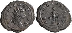 Roman Imperial Gallienus, 253-268. Antoninianus (Bronze, 25 mm, 5.94 g, 12 h), Rome, 264-265. GALLIENVS AVG Radiate head of Gallienus to right. Rev. ABVNDANTIA AVG Abundantia standing front, head to r