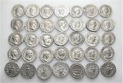 Group Lots A lot containing 35 silver coins. Including: Antoniniani of Gordian III (13), Philip I (7), Philip II (2), Otacilia Severa (2), Trajan Decius (8), Herennia Etruscilla (3). Very fine to extr