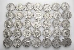 Group Lots A lot containing 35 silver coins. Including: Antoniniani of Gordian III (13), Philip I (9), Philip II (1), Trajan Decius (10), Herennia Etruscilla (2). Very fine to extremely fine. LOT SOLD