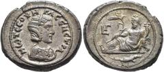 Roman Provincial EGYPT. Alexandria. Otacilia Severa, Augusta, 244-249. Tetradrachm (Billon, 26 mm, 11.90 g, 11 h), RY 3 of Philip I = 245/6. M ⲰΤ CЄΟΥHPA CЄ M CTPA Diademed and draped bust of Otacilia