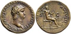 Roman Imperial Nero, 54-68. Dupondius (Orichalcum, 28 mm, 16.00 g, 6 h), Rome, circa 64. NERO CLAVDIVS CAESAR AVG GER P M TR P IMP P P Radiate head of Nero to right. Rev. SECVRITAS AVGVSTI / S - C // 