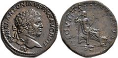 Roman Imperial Caracalla, 198-217. Sestertius (Orichalcum, 31 mm, 22.00 g, 12 h), Rome, 212-213. M AVREL ANTONINVS PIVS AVG BRIT Laureate head of Caracalla to right. Rev. SECVRITATI PERPETVAE / S C Se
