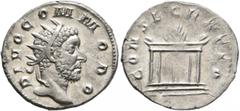 Roman Imperial Trajan Decius (?), 249-251. Antoninianus (Silver, 22 mm, 4.12 g, 6 h), commemorative issue for Divus Commodus (died 192), Rome, 251 (?). DIVO COMMODO Radiate head of Divus Commodus to r