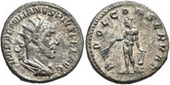 Roman Imperial Aemilian, 253. Antoninianus (Silvered bronze, 20 mm, 4.00 g, 1 h), irregular mint (?). IMP AEMILIANVS PIVS FEL AVG Radiate, draped and cuirassed bust of Aemilian to right, seen from beh