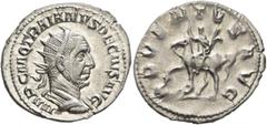 Roman Imperial Trajan Decius, 249-251. Antoninianus (Silver, 23 mm, 3.77 g, 8 h), Rome, 249-250. IMP C M Q TRAIANVS DECIVS AVG Radiate and cuirassed bust of Trajan Decius to right, seen from behind. R