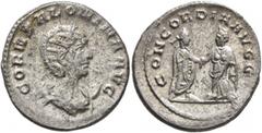 Roman Imperial Salonina, Augusta, 254-268. Antoninianus (Silver, 21 mm, 3.85 g, 11 h), Samosata, 256-258. CORN SALONINA AVG Diademed and draped bust of Salonina set to right on crescent. Rev. CONCORDI
