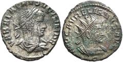Roman Imperial Aurelian, with Vabalathus, 270-275. Antoninianus (Silvered bronze, 20 mm, 3.67 g, 6 h), Antiochia, November 270-March 272. VABALATHVS V C R IM D R Draped and cuirassed bust of Vabalathu