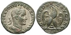 Roman Provincial Coins Syria, Seleucis and Pieria. Antiochia ad Orontem. Trebonianus Gallus. A.D. 251-253. BI tetradrachm (25 mm, 11.59 g, 12 h). A.D. 251. AVTOK K Γ OVIB TPЄB ΓAΛΛOC CЄΒ, laureate, dr