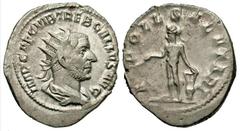Roman Imperial Coins Trebonianus Gallus. A.D. 251-253. AR antoninianus (20 mm, 3.57 g, 12 h). Rome, A.D. 253. IMP CAE C VIB TREB GALLVS AVG, radiate, draped and cuirassed bust of Trebonianus Gallus ri