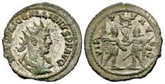 Roman Imperial Coins Gallienus. A.D. 253-268. BI antoninianus (20 mm, 2.90 g, 12 h). Samosata, A.D. 255/6. IMP C P LIC GALLIENVS P F AVG, radiate, draped and cuirassed bust of Gallienus right / VIR-TV
