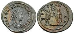 Roman Imperial Coins Saloninus. As Caesar, A.D. 255-259. BI antoninianus (23 mm, 3.66 g, 6 h). Samosata, under Gallienus and Valerian I, A.D. 256-260. SALON VALERIANVS NOB CAES, radiate, draped and cu